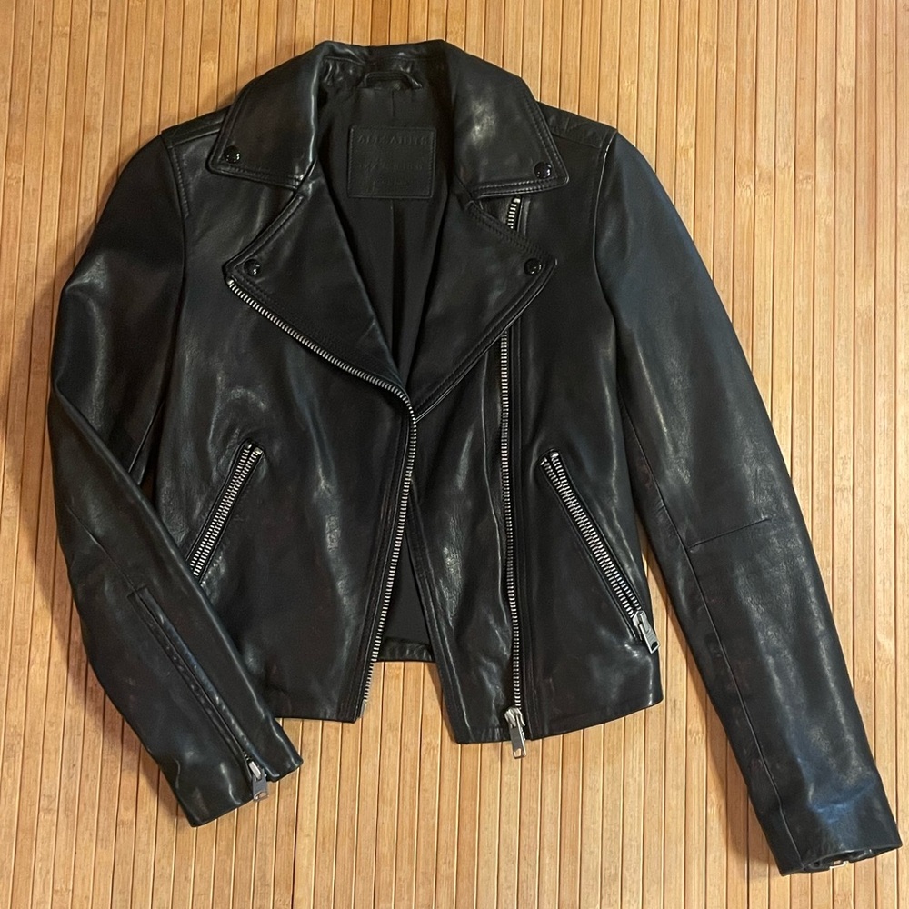 AllSaints “Dalby” Leather Biker Jacket - size 0